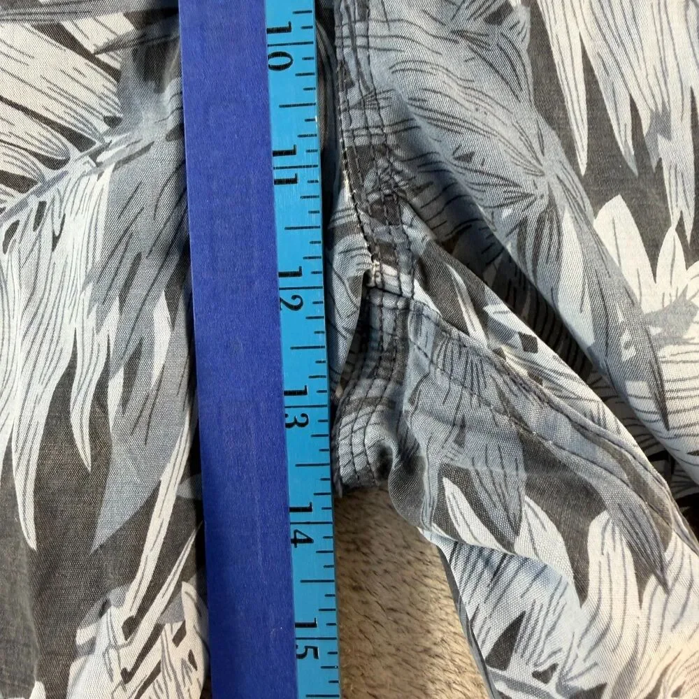 Spicy Tuna Swim Trunks Men's L Navy Gray Palm Print Board Shorts NWT Drawstring